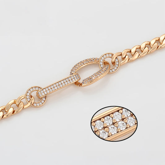 Pulsera de Aleación Bañado en Oro con Cristal Emporia® Blanco