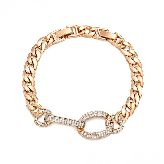 Pulsera de Aleación Bañado en Oro con Cristal Emporia® Blanco