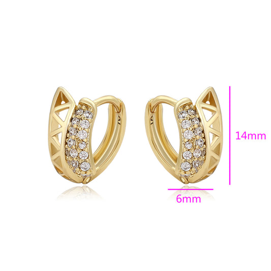 Pendientes de Aleación Bañado en Oro con Cristal Emporia® Blanco