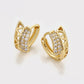Pendientes de Aleación Bañado en Oro con Cristal Emporia® Blanco