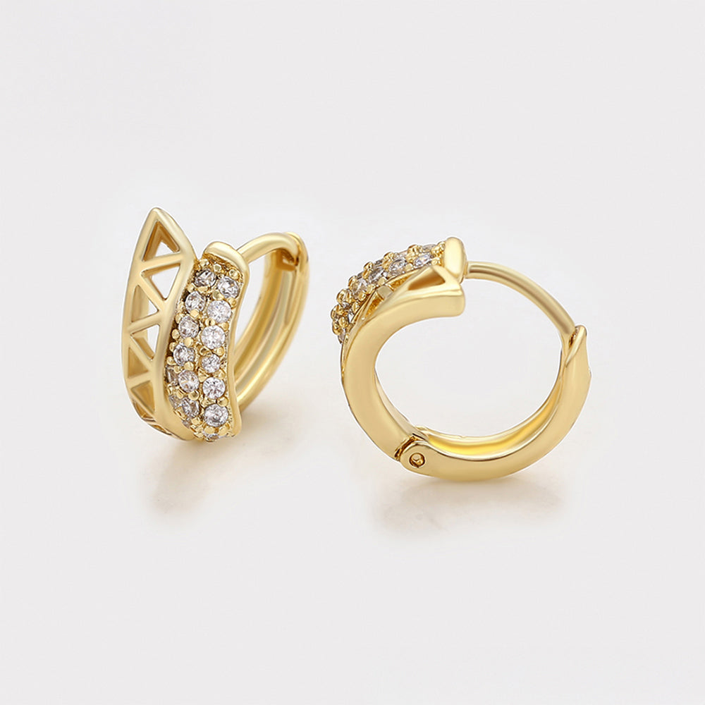 Pendientes de Aleación Bañado en Oro con Cristal Emporia® Blanco 5 
