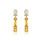 Pendientes de Aleación Bañado en Oro con Cristal Emporia® Amarillo y Cristal Emporia® Blanco