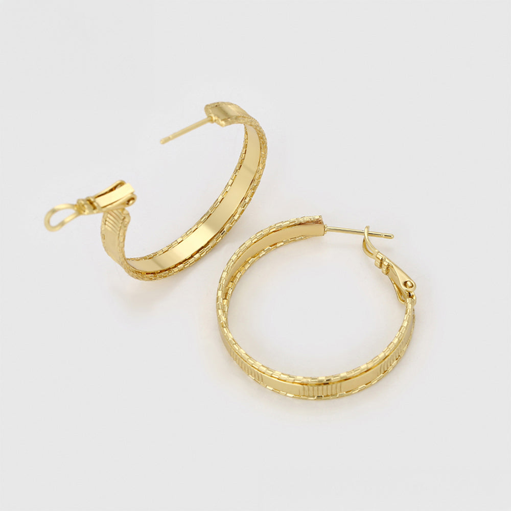 Pendientes de Aleación Bañado en Oro