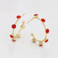 Pendientes de Aleación Bañado en Oro con Cristal Emporia® Rojo
