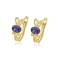 Pendientes de Aleación Bañado en Oro con Cristal Emporia® Púrpura