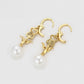 Pendientes de Aleación Bañado en Oro con Perla de cristal y Cristal Emporia® Blanco