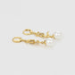 Pendientes de Aleación Bañado en Oro con Perla de cristal y Cristal Emporia® Blanco