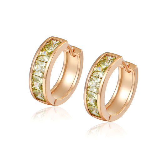 Pendientes de Aleación Bañado en Oro con Cristal Emporia® Verde