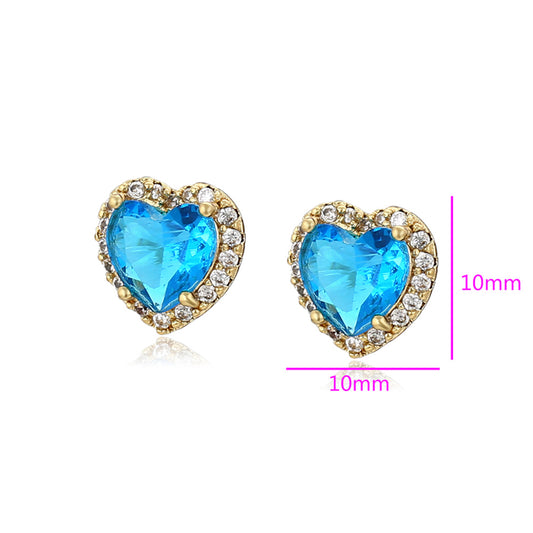 Pendientes de Aleación Bañado en Oro con Cristal Emporia® Azul
