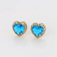 Pendientes de Aleación Bañado en Oro con Cristal Emporia® Azul