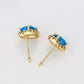 Pendientes de Aleación Bañado en Oro con Cristal Emporia® Azul