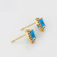 Pendientes de Aleación Bañado en Oro con Cristal Emporia® Azul