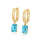 Pendientes de Aleación Bañado en Oro con Cristal Emporia® Azul