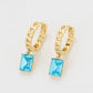 Pendientes de Aleación Bañado en Oro con Cristal Emporia® Azul