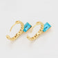 Pendientes de Aleación Bañado en Oro con Cristal Emporia® Azul