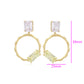 Pendientes de Aleación Bañado en Oro con Cristal Emporia® Verde y Cristal Emporia® Blanco