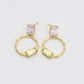Pendientes de Aleación Bañado en Oro con Cristal Emporia® Verde y Cristal Emporia® Blanco