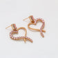 Pendientes de Aleación Bañado en Oro con Cristal Emporia® Rosa