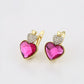 Pendientes de Aleación Bañado en Oro con Cristal Emporia® Rosa y Cristal Emporia® Blanco