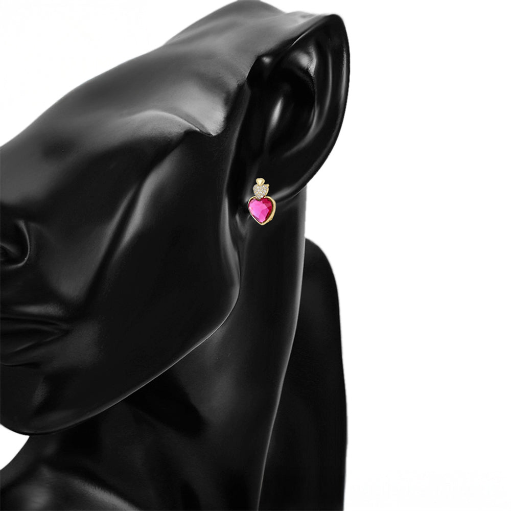 Pendientes de Aleación Bañado en Oro con Cristal Emporia® Rosa y Cristal Emporia® Blanco 8 