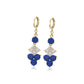 Pendientes de Aleación Bañado en Oro con Cristal Emporia® Azul y Cristal Emporia® Blanco