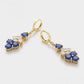 Pendientes de Aleación Bañado en Oro con Cristal Emporia® Azul y Cristal Emporia® Blanco