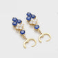 Pendientes de Aleación Bañado en Oro con Cristal Emporia® Azul y Cristal Emporia® Blanco