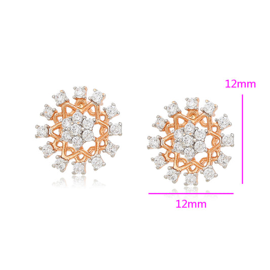Pendientes de Aleación Bañado en Oro con Cristal Emporia® Blanco