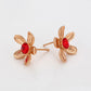 Pendientes de Aleación Bañado en Oro con Cristal Emporia® Rojo