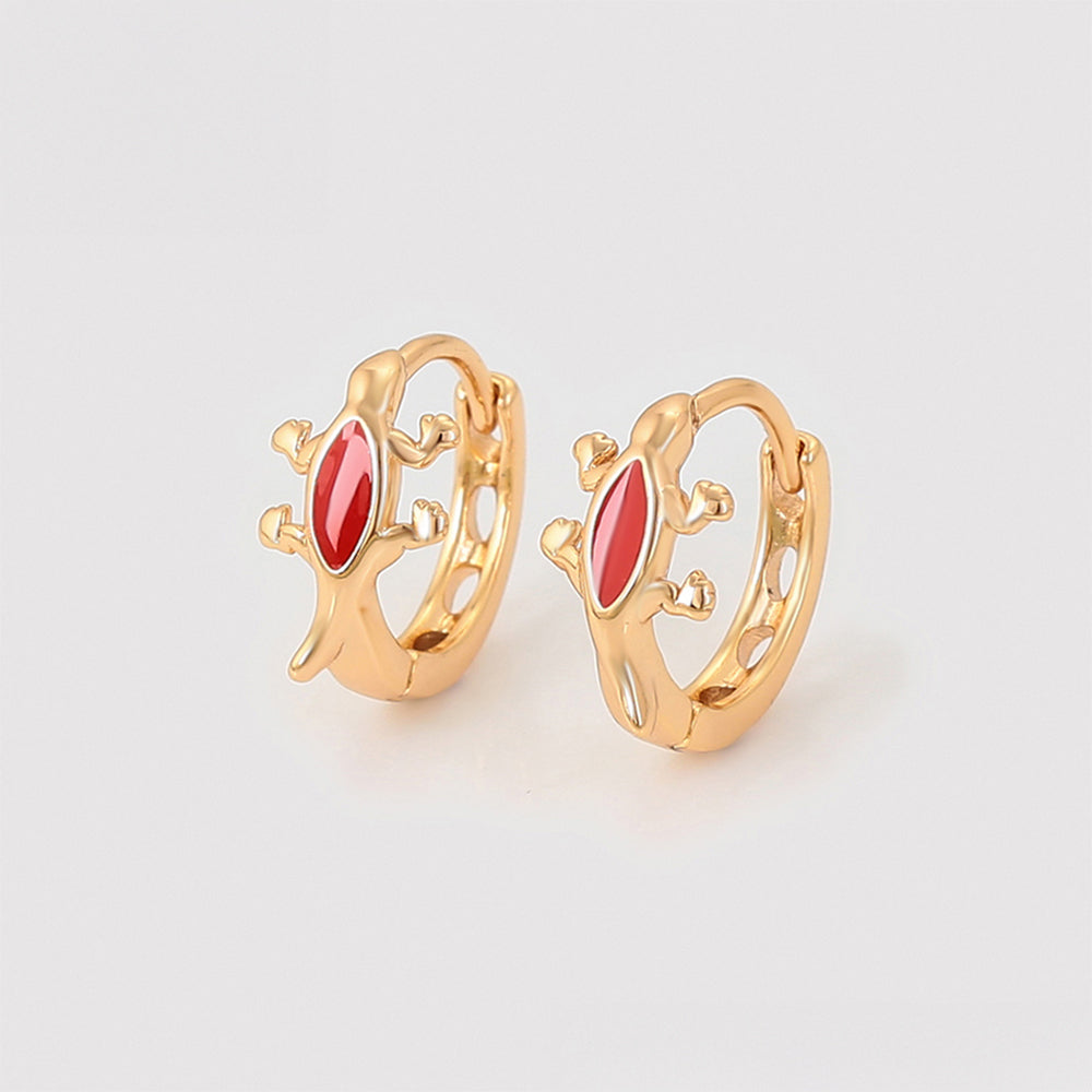 Pendientes de Aleación Bañado en Oro con Cristal Emporia® Rojo 1 