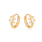Pendientes de Aleación Bañado en Oro con Cristal Emporia® Blanco