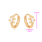 Pendientes de Aleación Bañado en Oro con Cristal Emporia® Blanco