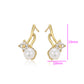 Pendientes de Aleación Bañado en Oro con Perla de cristal y Cristal Emporia® Blanco