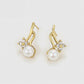 Pendientes de Aleación Bañado en Oro con Perla de cristal y Cristal Emporia® Blanco