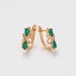 Pendientes de Aleación Bañado en Oro con Cristal Emporia® Verde