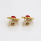 Pendientes de Aleación Bañado en Oro con Cristal Emporia® Rojo