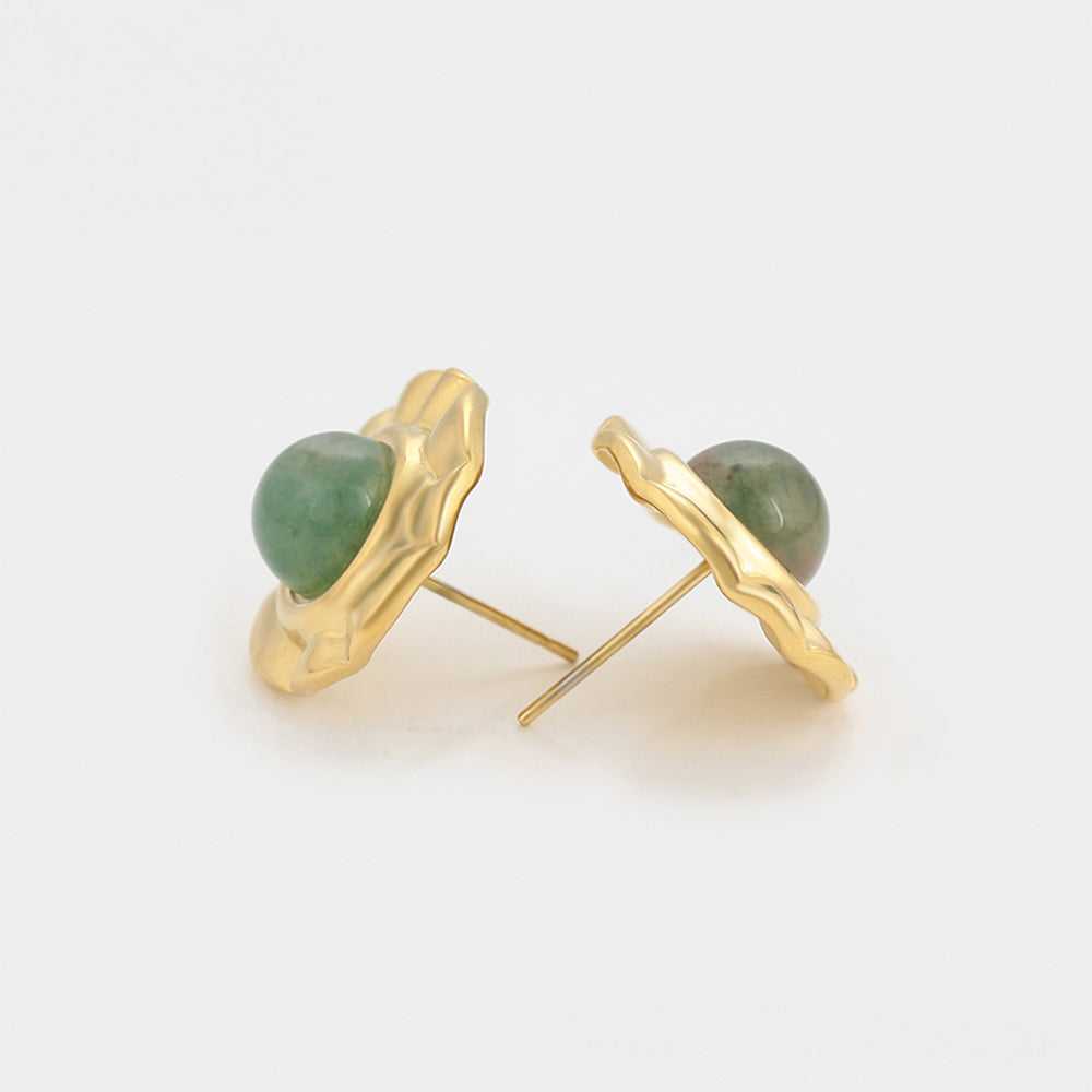 Pendientes de Aleación Bañado en Oro con Cristal Emporia® Verde 5 