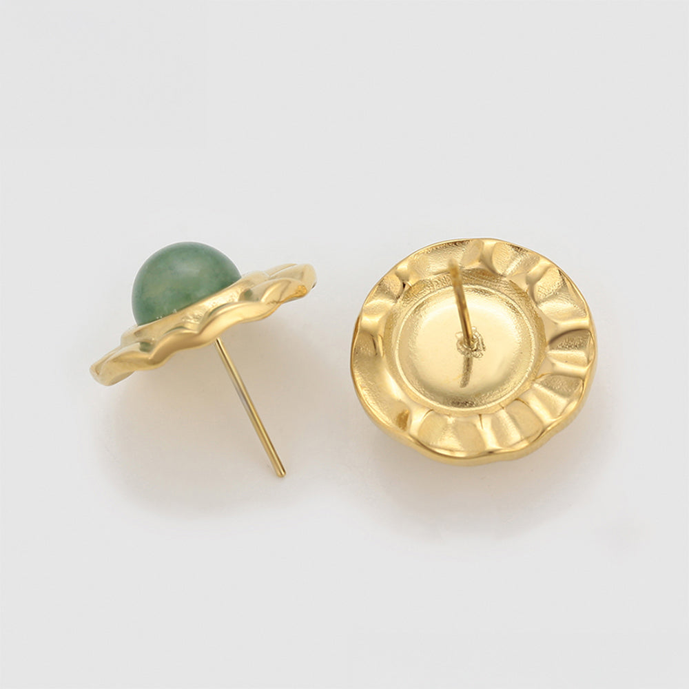 Pendientes de Aleación Bañado en Oro con Cristal Emporia® Verde 7 