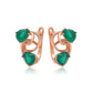 Pendientes de Aleación Bañado en Oro con Cristal Emporia® Verde