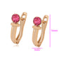 Pendientes de Aleación Bañado en Oro con Cristal Emporia® Rosa