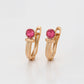 Pendientes de Aleación Bañado en Oro con Cristal Emporia® Rosa