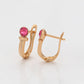 Pendientes de Aleación Bañado en Oro con Cristal Emporia® Rosa