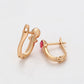 Pendientes de Aleación Bañado en Oro con Cristal Emporia® Rosa