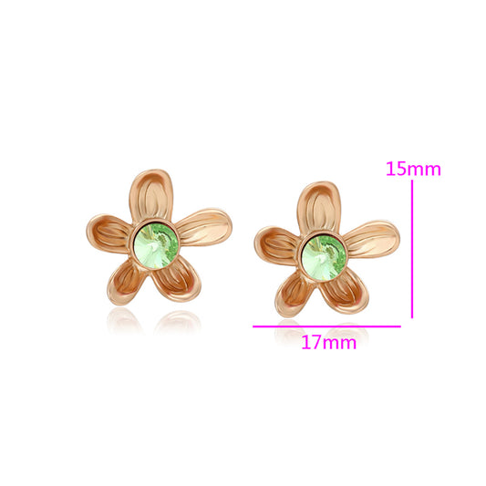 Pendientes de Aleación Bañado en Oro con Cristal Emporia® Azul