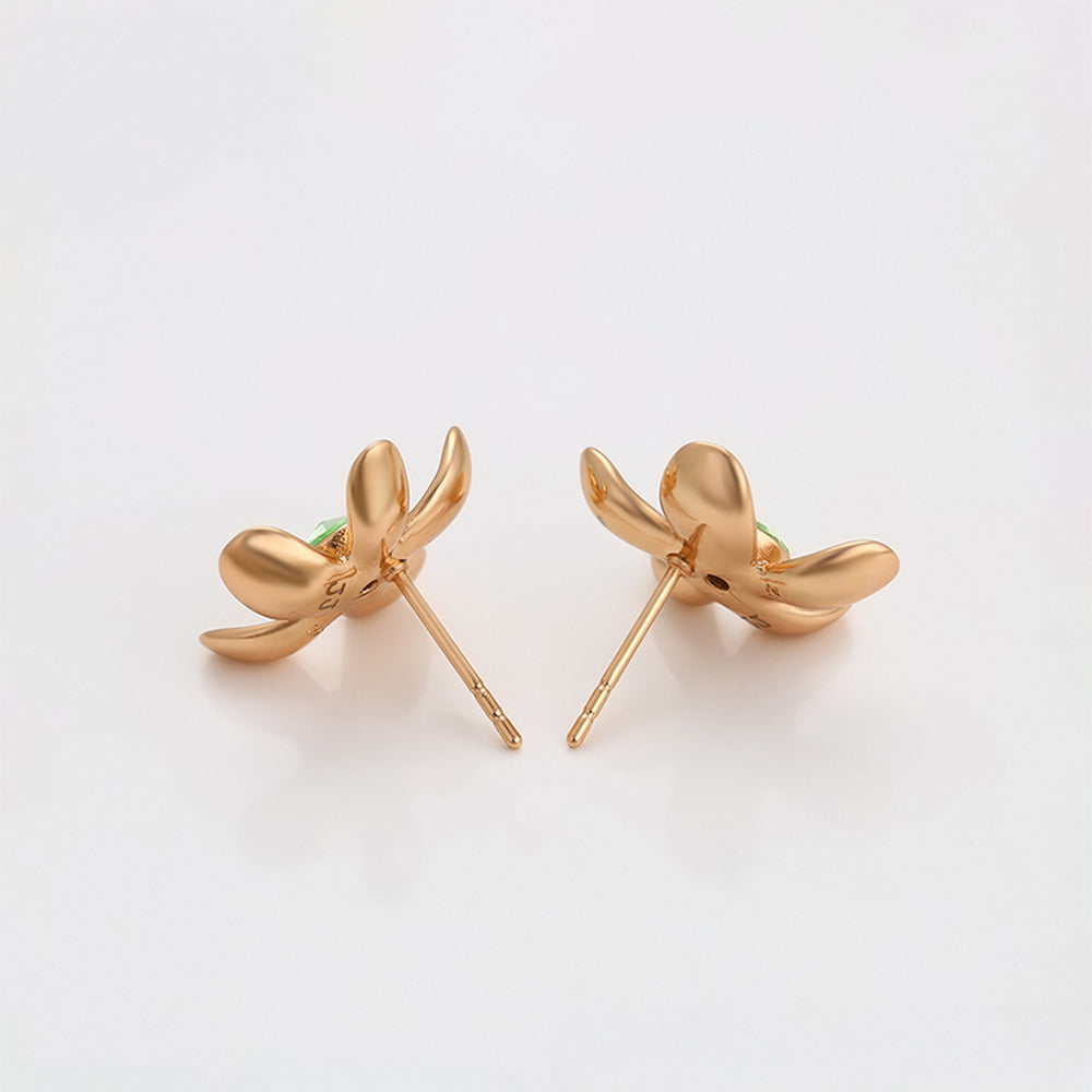 Pendientes de Aleación Bañado en Oro con Cristal Emporia® Azul