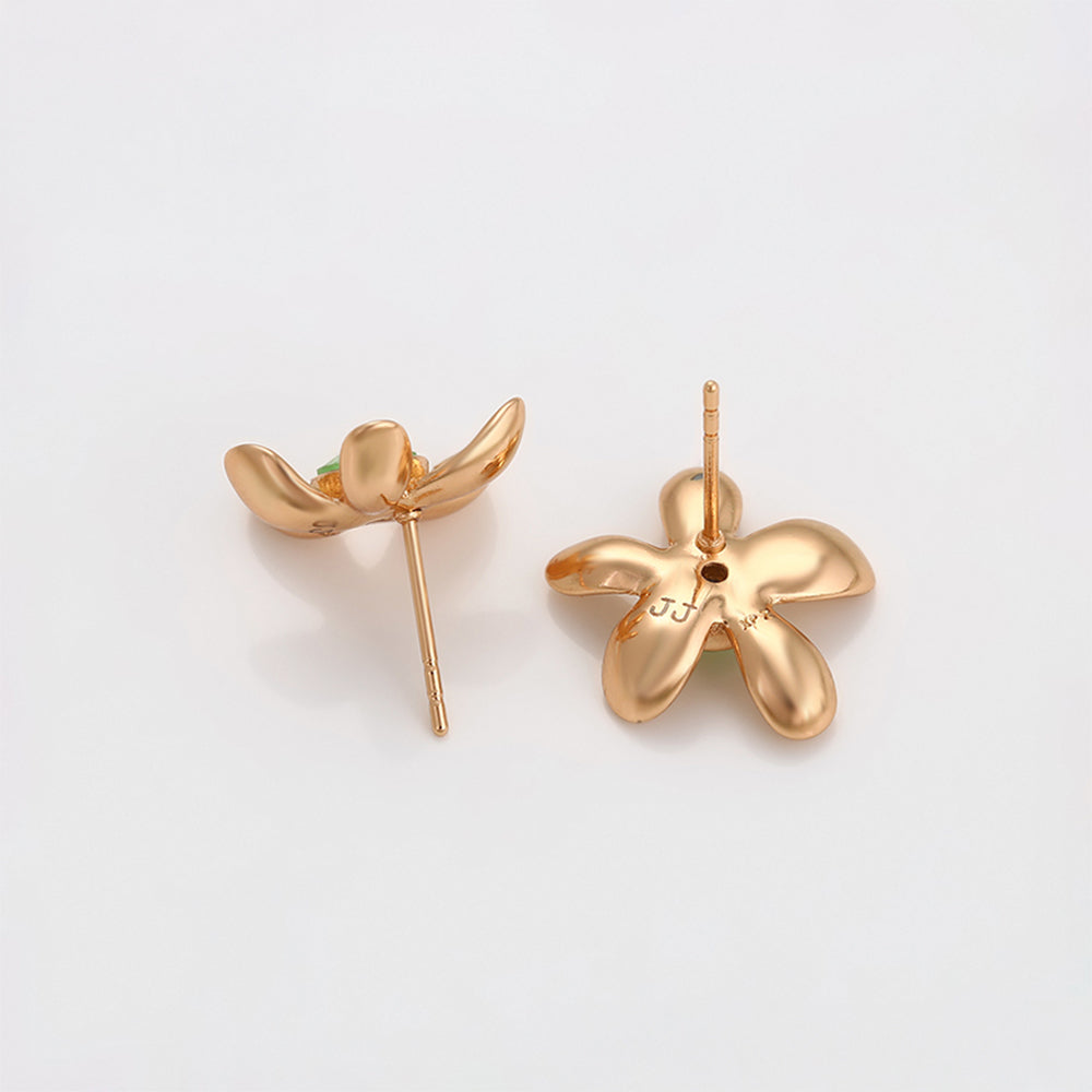 Pendientes de Aleación Bañado en Oro con Cristal Emporia® Azul 7 