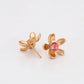 Pendientes de Aleación Bañado en Oro con Cristal Emporia® Rosa