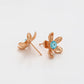 Pendientes de Aleación Bañado en Oro con Cristal Emporia® Azul