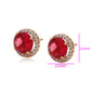 Pendientes de Aleación Bañado en Oro con Cristal Emporia® Rojo y Cristal Emporia® Blanco