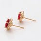 Pendientes de Aleación Bañado en Oro con Cristal Emporia® Rojo y Cristal Emporia® Blanco